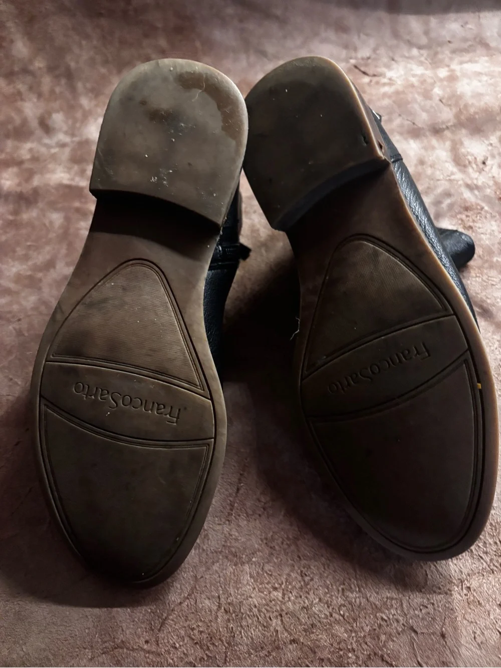 Franco Sarto Black Leather Chukka Zip Boots